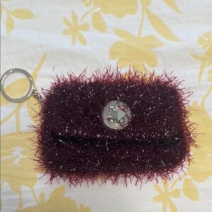 Sparkly Burgundy Keychain Pouch